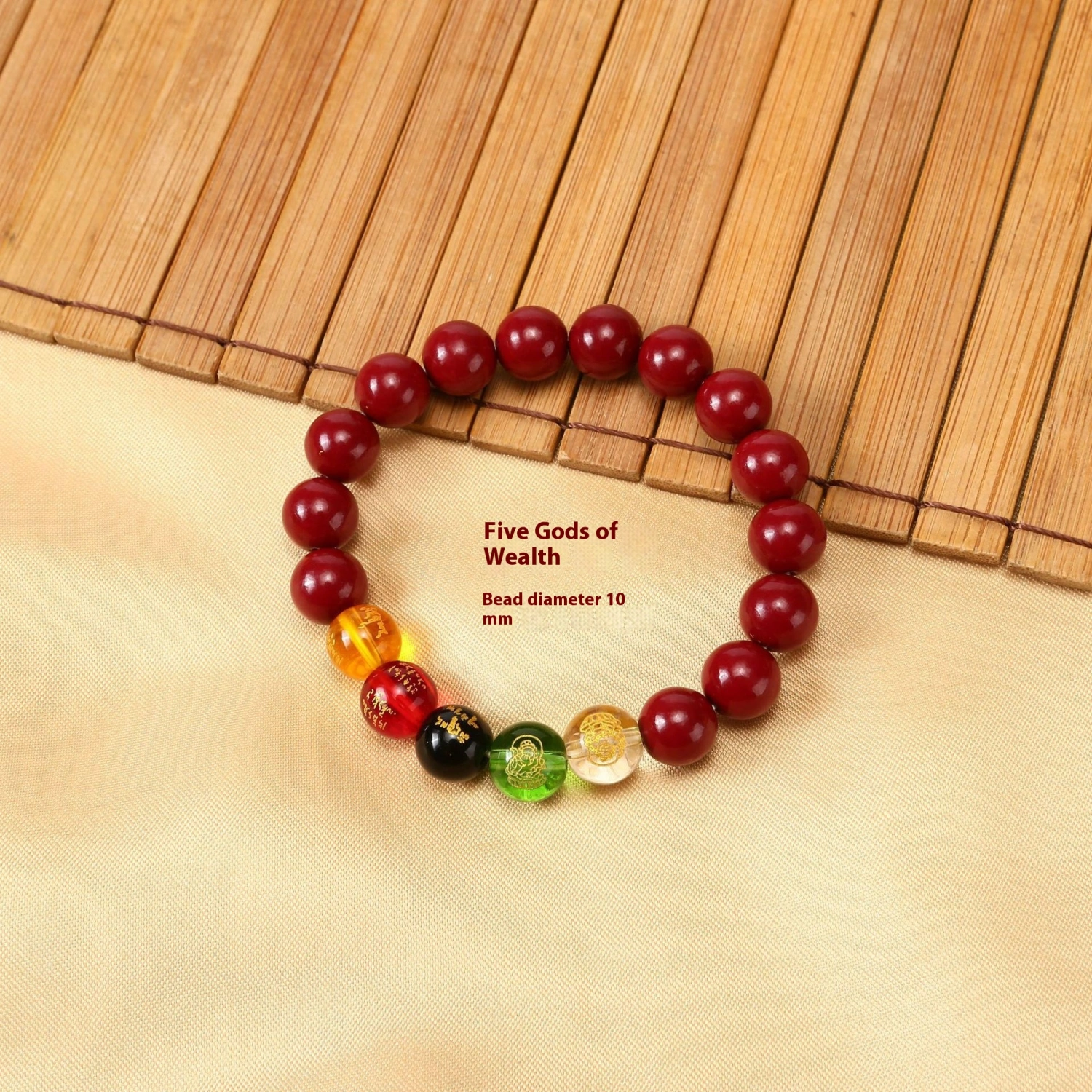 New Five Gods Of Wealth Cinnabar Bracelet Lucky Beads