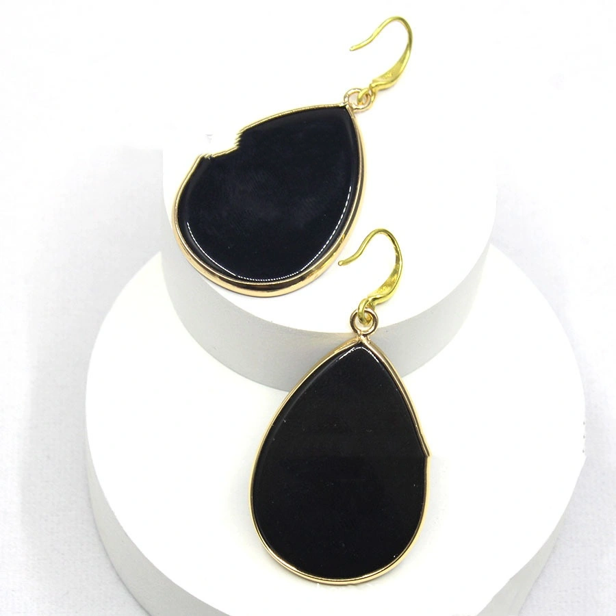 Fashion Bohemian Women's Earrings Natural Stone Amethyst Lapis Lazuli