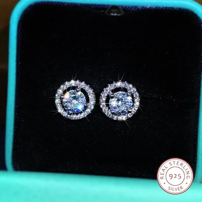 925 Sterling Silver High-End Fashion Jewelry White Zircon