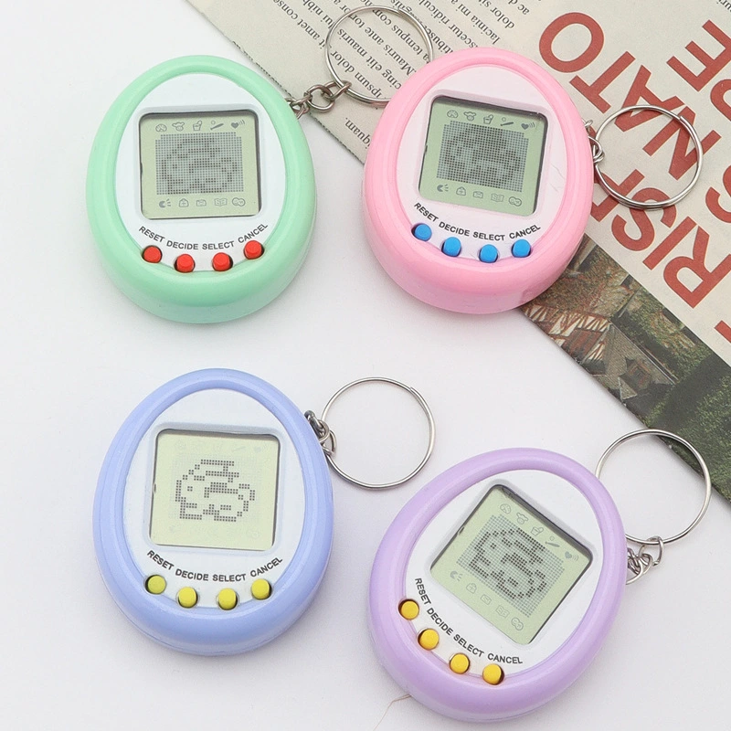 Mini Electronic Pet Machine Keychain Virtual Elf Developing Game Machine