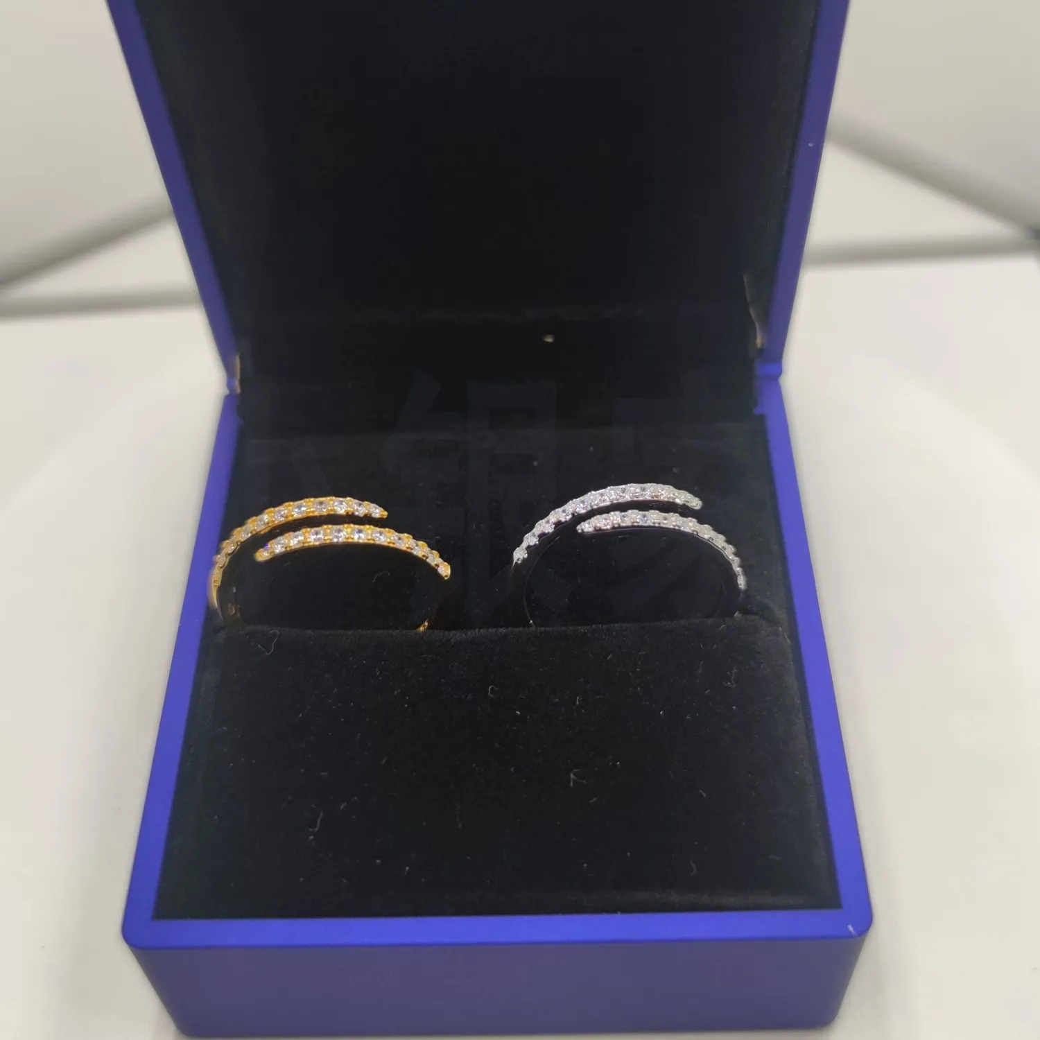 Silver S925 Diamond Moissanite Twisted Ring
