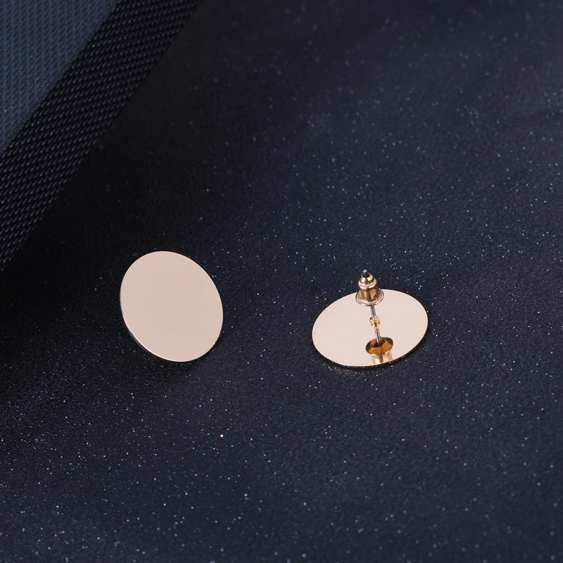 Simple And Elegant Round Round Piece Ear Studs Fashion Personality Women's Glossy Elegant Earrings