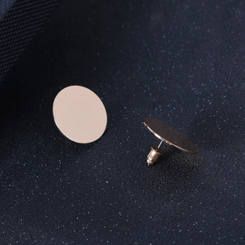 Simple And Elegant Round Round Piece Ear Studs Fashion Personality Women's Glossy Elegant Earrings