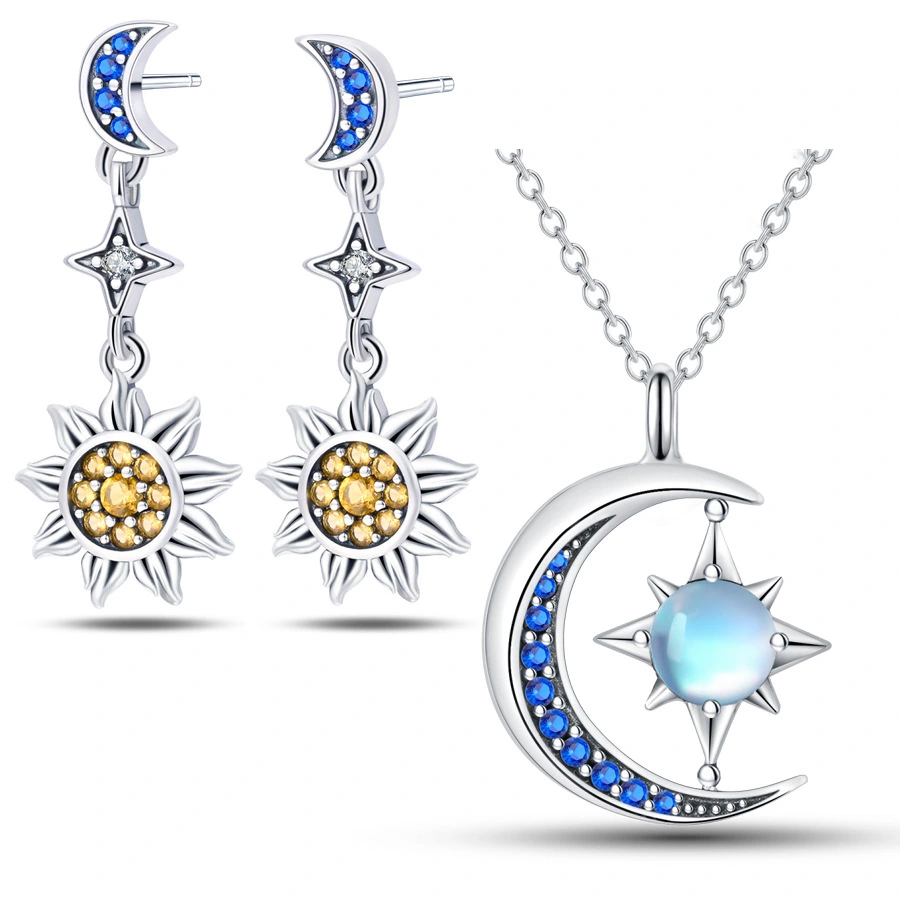 Xingyue Series Star And Moon Earrings Eardrop Earring Necklace