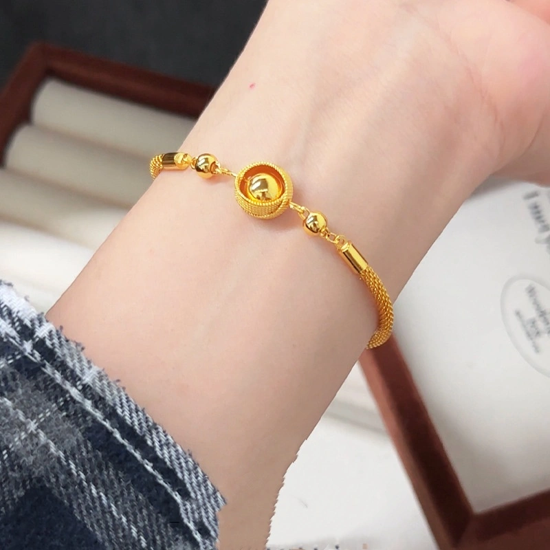 Alluvial Gold Woven Bird's Nest Lucky Beads Bracelet