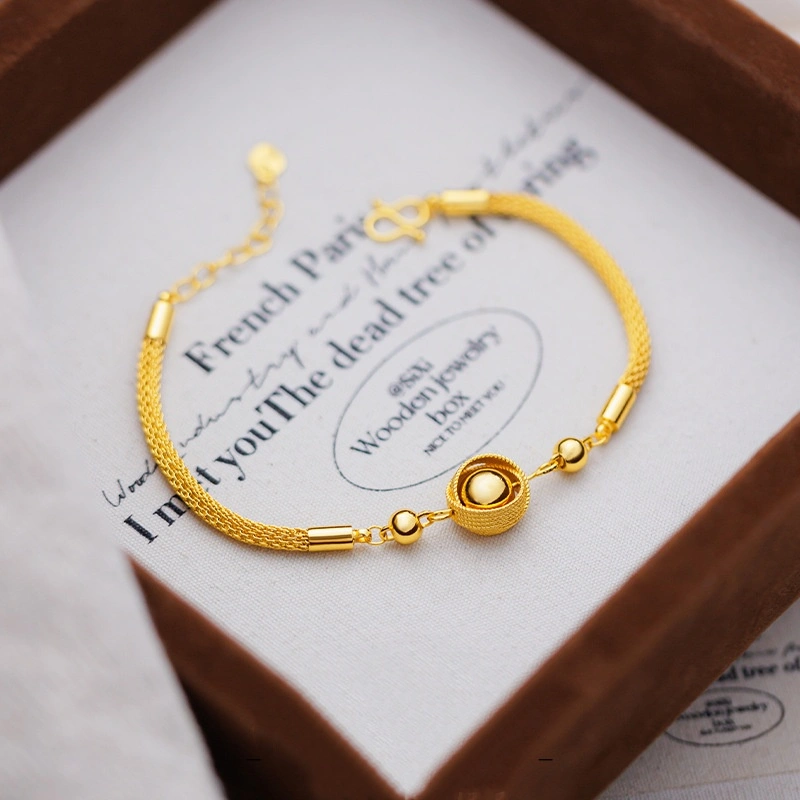 Alluvial Gold Woven Bird's Nest Lucky Beads Bracelet