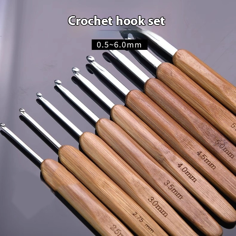 Bamboo Handle Metal Head Crochet Hook