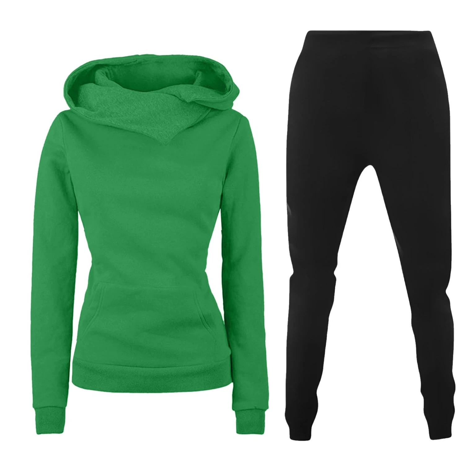 Ladies Hooded Sweater Casual Suit Two-piece Set