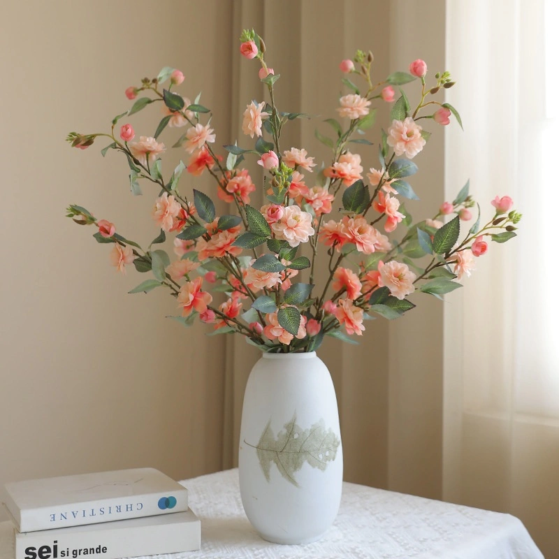 Simulation Of Single Camellia Chinese Retro Home Decoration