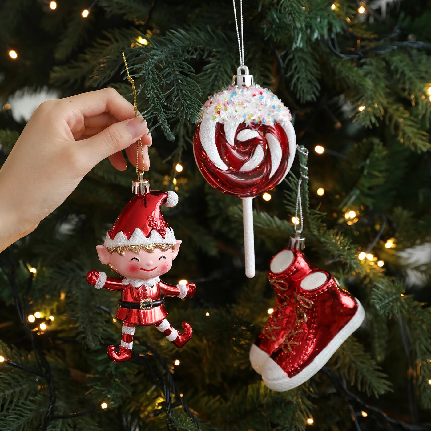 New Red Red White Sticky Powder Plastic Pendant Color Toner Cartoon Pendant