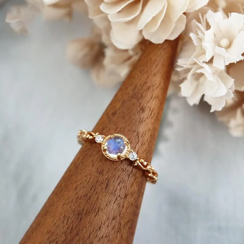Niche Fairy Moonstone Ring Female Fashion