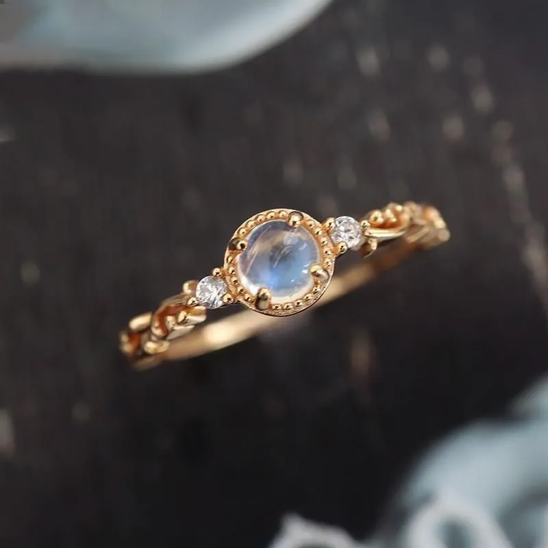 Niche Fairy Moonstone Ring Female Fashion