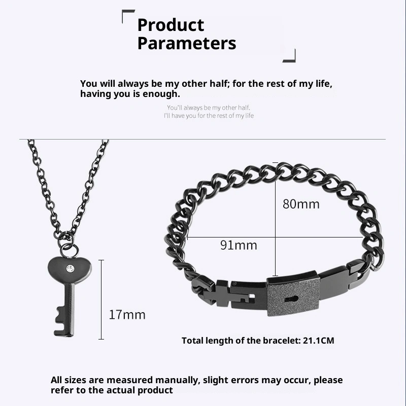 Necklace Bracelet Peach Heart Titanium Stainless Steel Interlocking