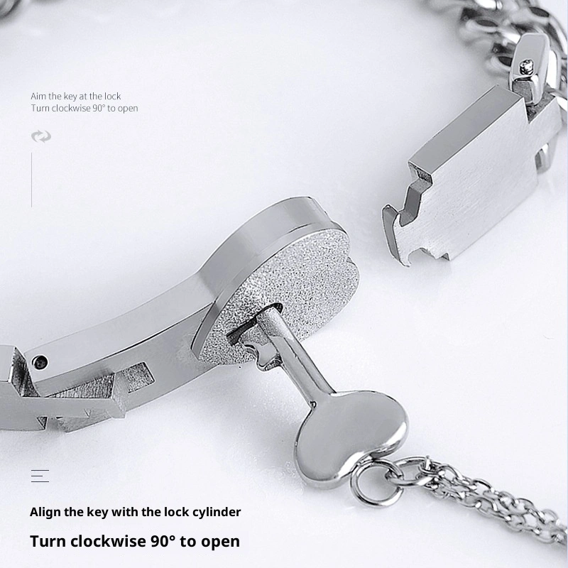 Necklace Bracelet Peach Heart Titanium Stainless Steel Interlocking