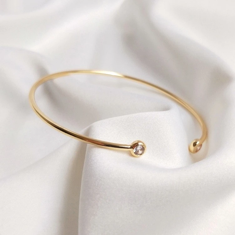 14K Gilded Inlaid Zircon Bracelet