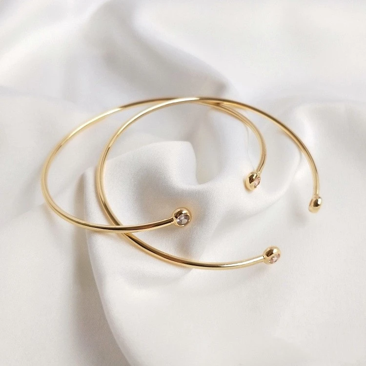 14K Gilded Inlaid Zircon Bracelet