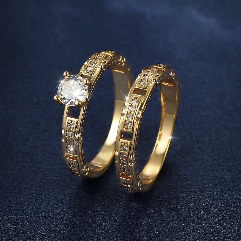 Micro Inlaid Zircon Women's Wedding Ring Set