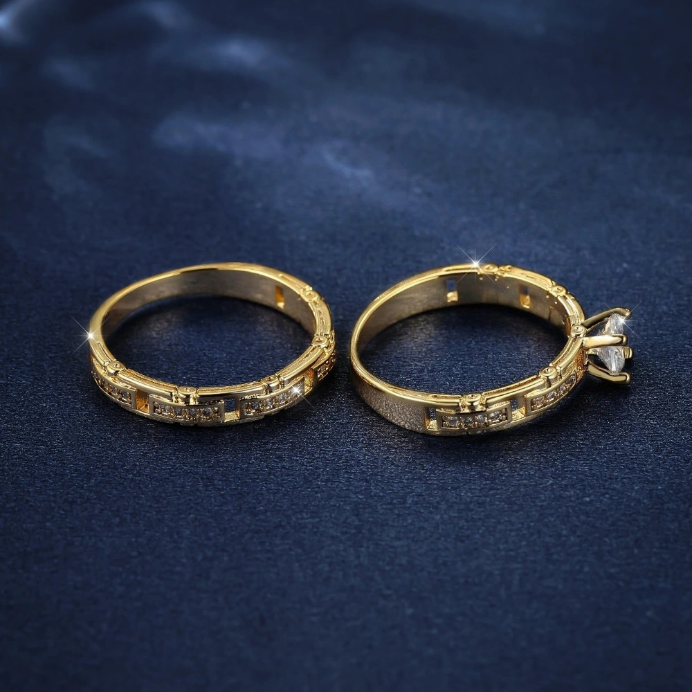 Micro Inlaid Zircon Women's Wedding Ring Set