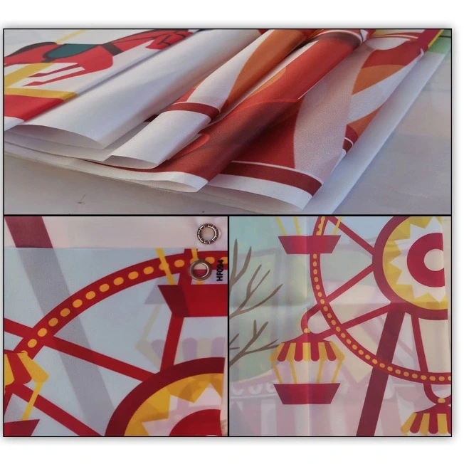 Christmas Red Light Cartoon Digital Printing Dustproof Curtain