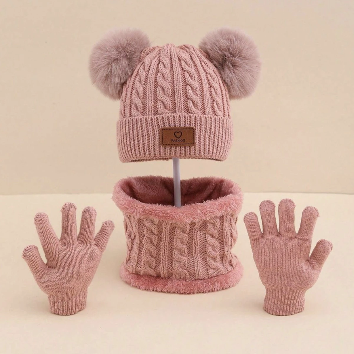 Children's Hat Scarf Gloves Three-piece Set