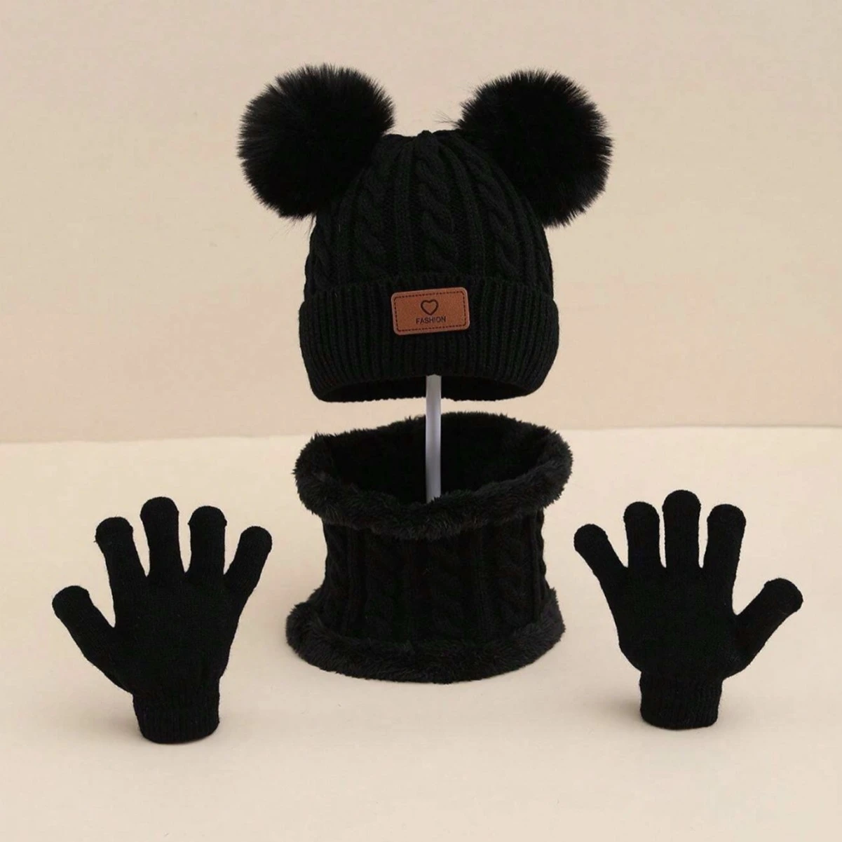 Children's Hat Scarf Gloves Three-piece Set