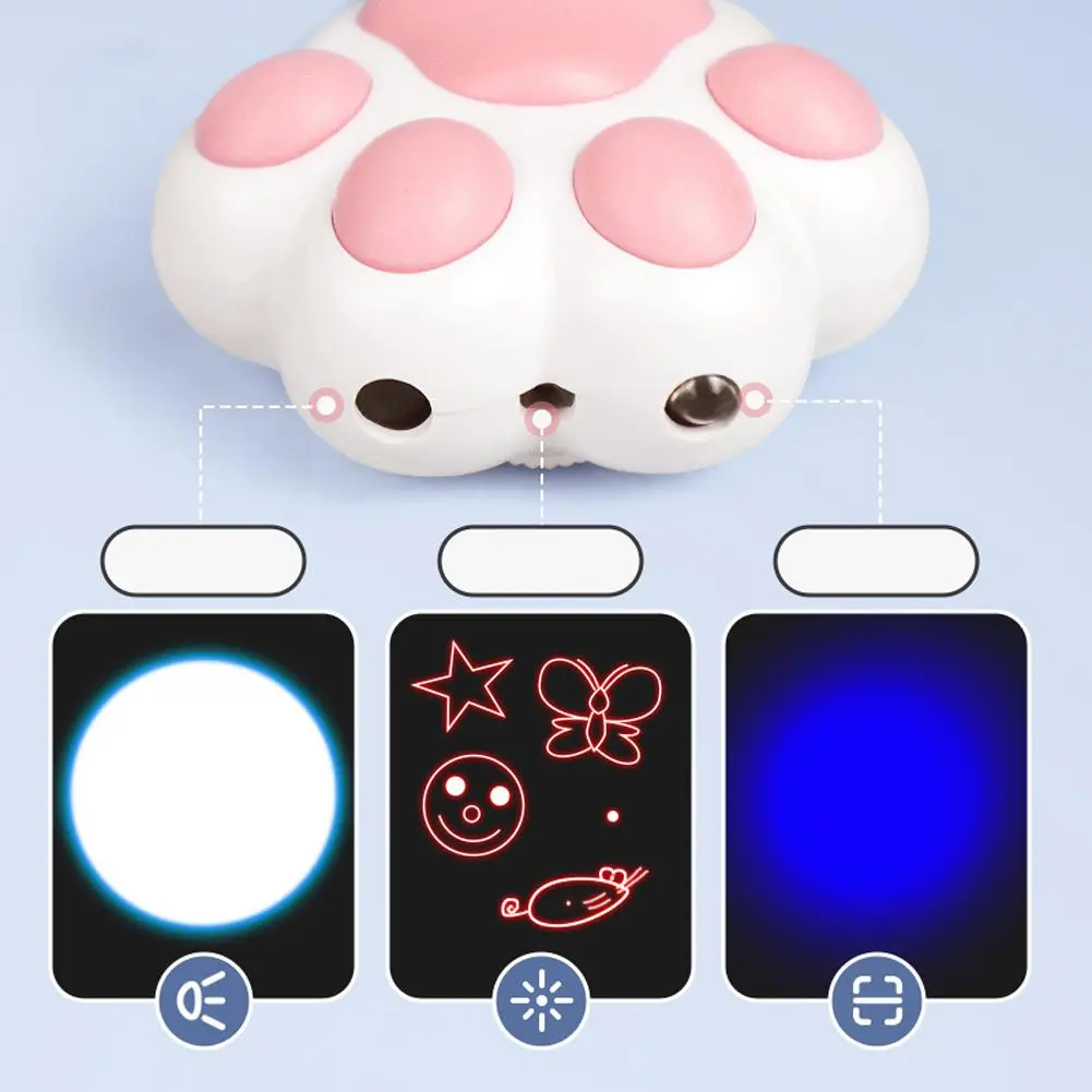 Pet Cats Infrared Teaser Toys Key Chain Lighting Multifunctional Rechargeable Various Patterns Iq Training Toy Usb Charge
