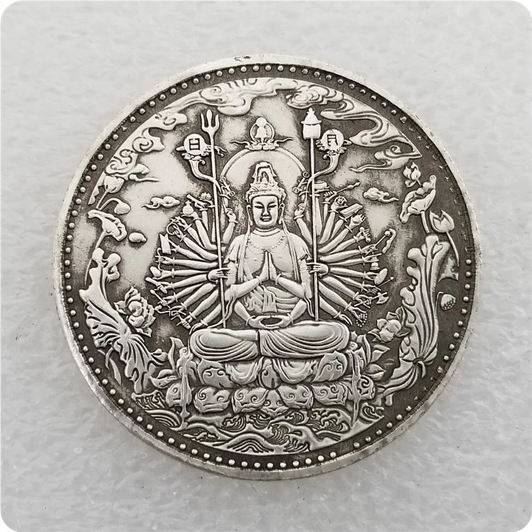 Antique Crafts Thousand-Hand Guanyin 39MM Silver Dollar