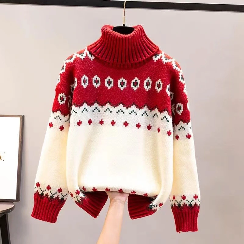 Loose Christmas Turtleneck Female Knitting Sweater