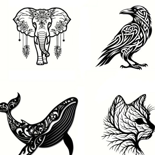 Animal Iron Outdoor Garden Decoration Home Black Silhouette Metal Iron Crafts