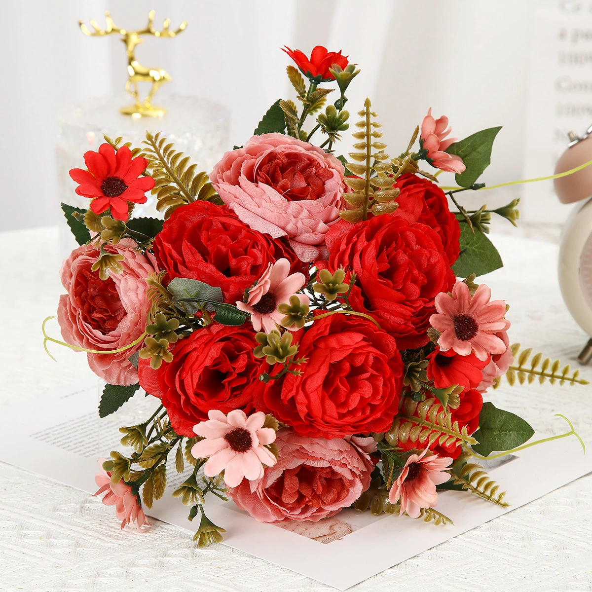 Hotel Photography Props Fake Flowers Shulman Peony Flower Decoration