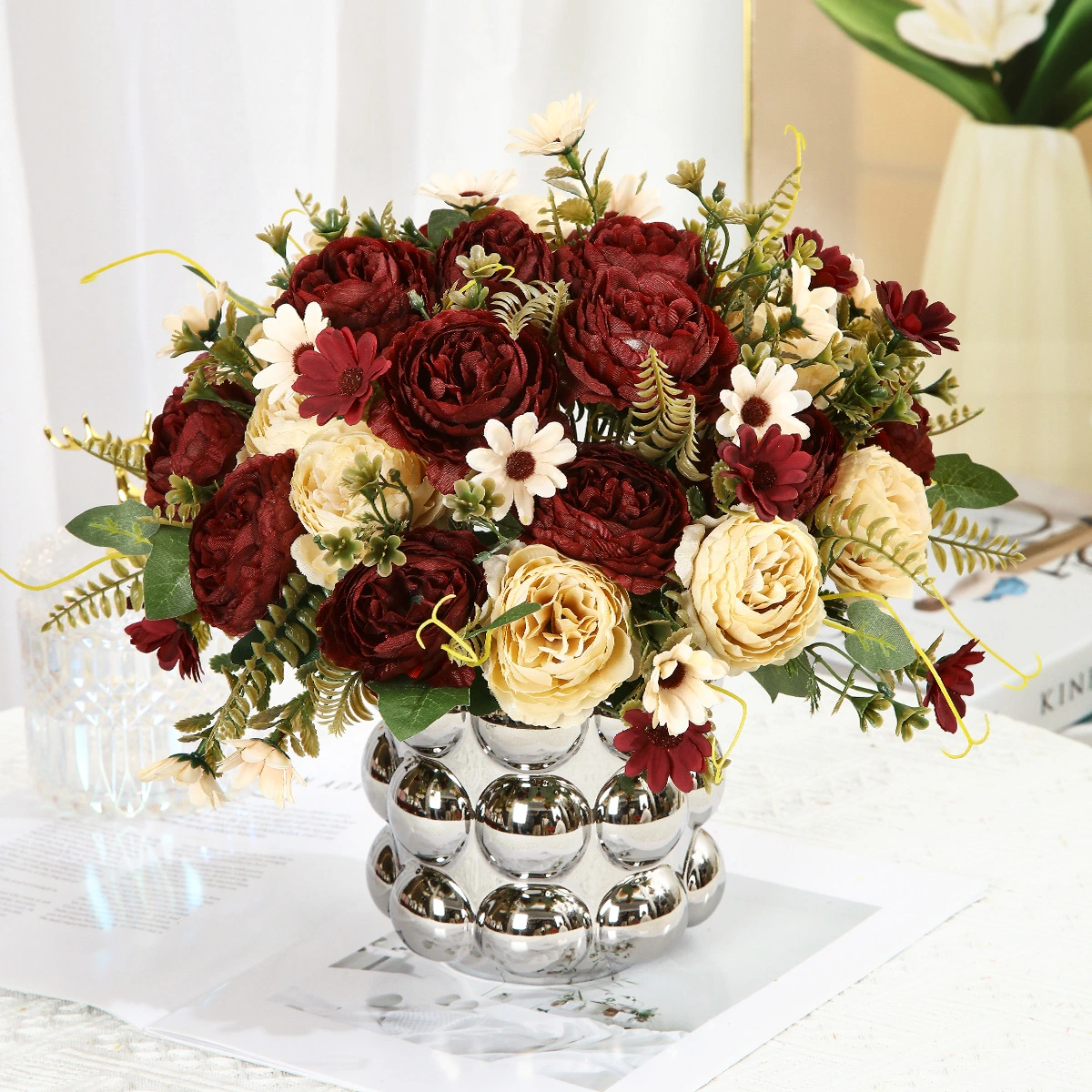 Hotel Photography Props Fake Flowers Shulman Peony Flower Decoration