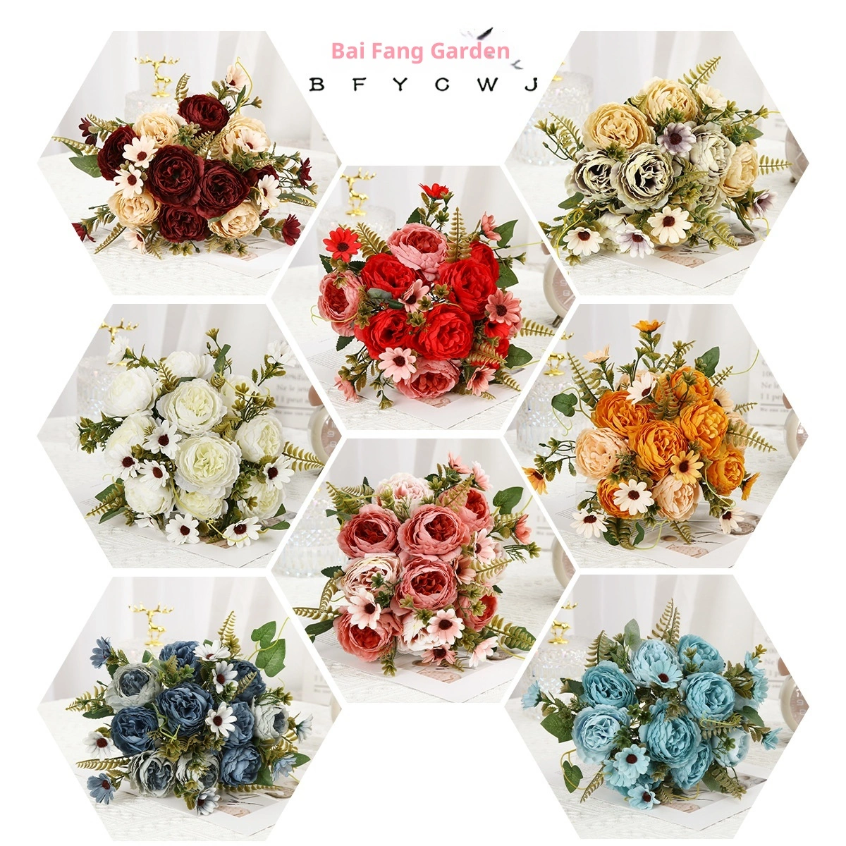 Hotel Photography Props Fake Flowers Shulman Peony Flower Decoration