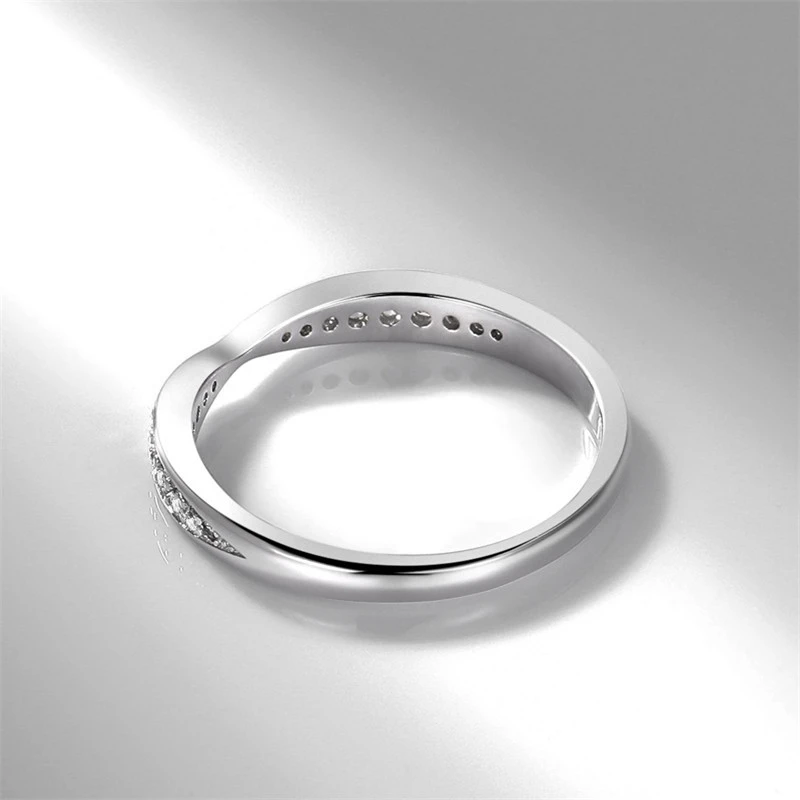 Bonded Cuff Women's Ring Plated With White Gold