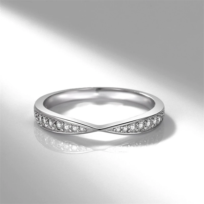 Bonded Cuff Women's Ring Plated With White Gold
