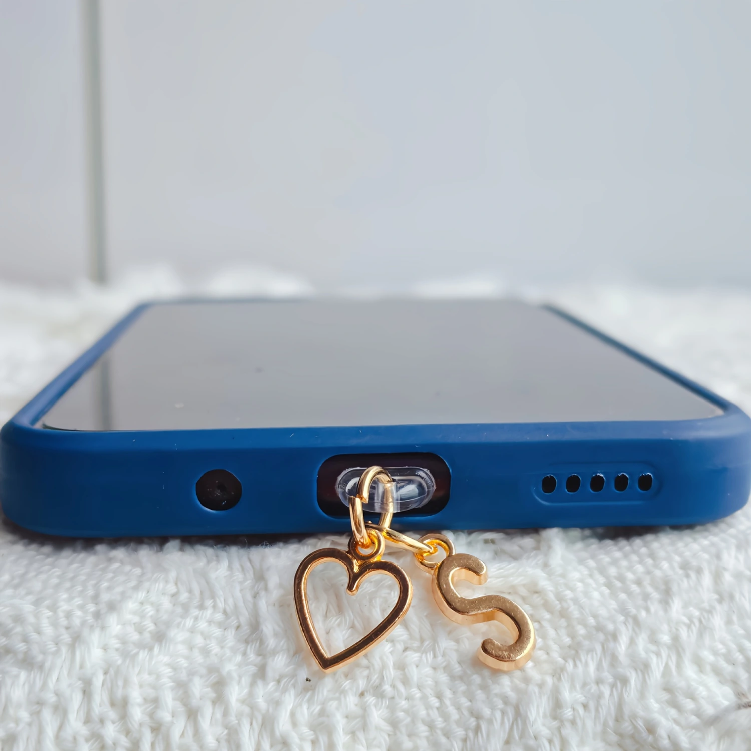 Letter And Heart Charm Pendant Phone Dust Plug