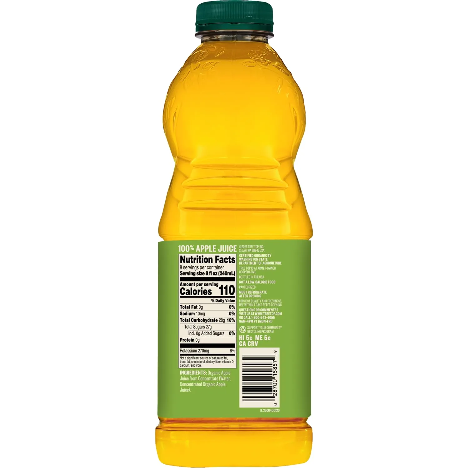 Tree Top Organic Apple Juice, 64 Fl Oz (Pack of 8)