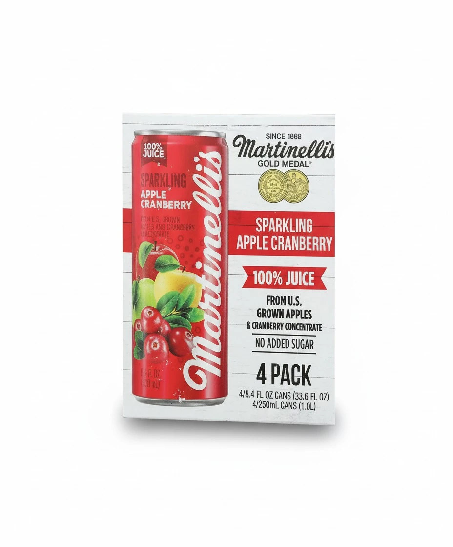 Martinellis Sparkling Apple Cranberry Juice 4Pk, 8.4 Fz