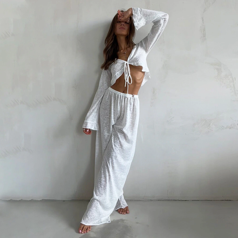 Ladies' Fashion Lace-Up Pajama Set