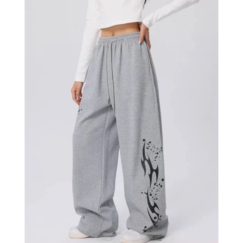 High Waist Drawstring Loose European And American Hot Girl Style Sports Pants Female