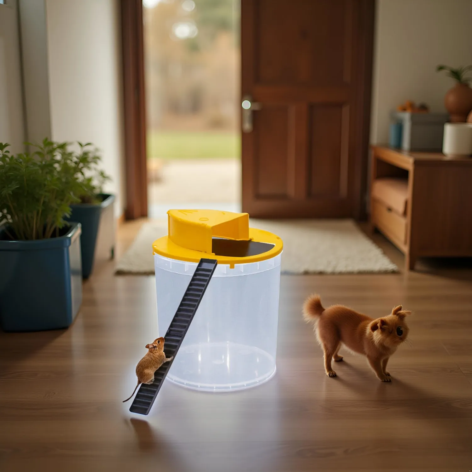 Mouse Trap Bucket- 5 Gallon Bucket Lid Mouse Rat Trap - Automatic Reset Flip and Slide Mouse Trap - Humane Mouse Rat Traps for Indoor Outdoor Use - Reusable (1 Pack)