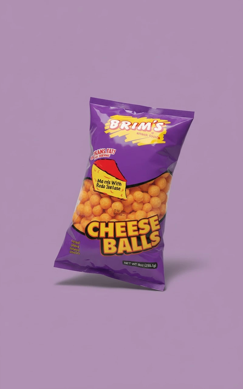 Brim's Cheese Balls 9 oz Bag Made with Real Cheese
