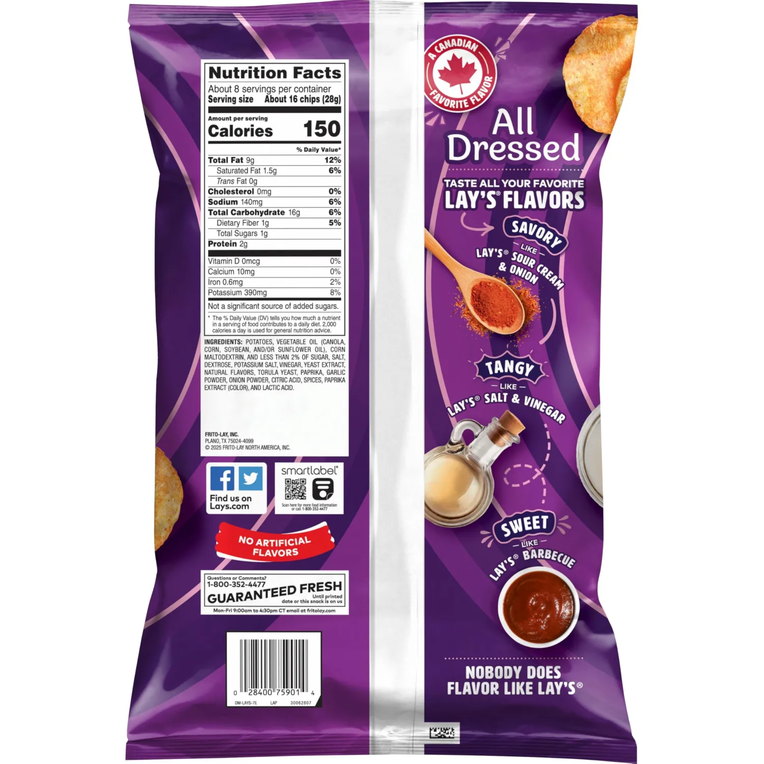 Lay's Potato Chips, All Dressed, 7.75 oz Bag