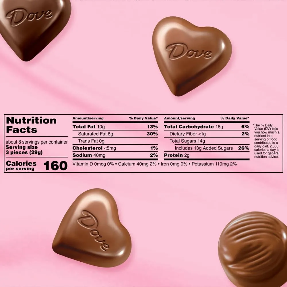Dove Assorted Chocolate Truffles, 8.55 oz Heart Tin