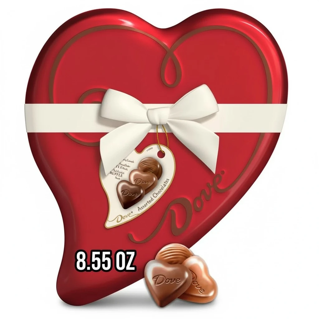 Dove Assorted Chocolate Truffles, 8.55 oz Heart Tin