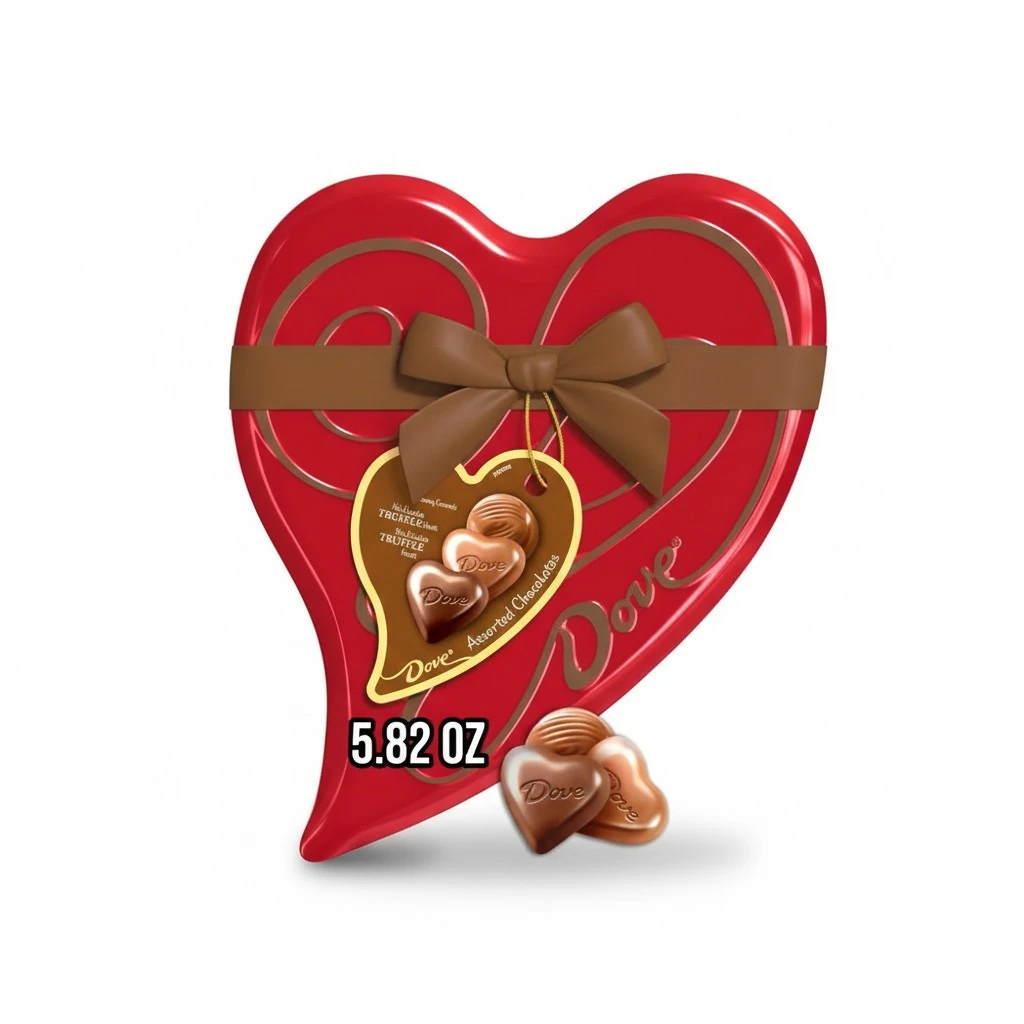 Dove Assorted Chocolate Hearts & Truffles, 5.82 oz Heart Tin