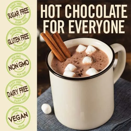 Castle Kitchen Sugar Free Mint Dark Hot Chocolate (2 Pack) Premium Plant Based, Dairy Free, Gluten-Free, Vegan Hot Coca Mix - Just Add Water - 14 oz Can