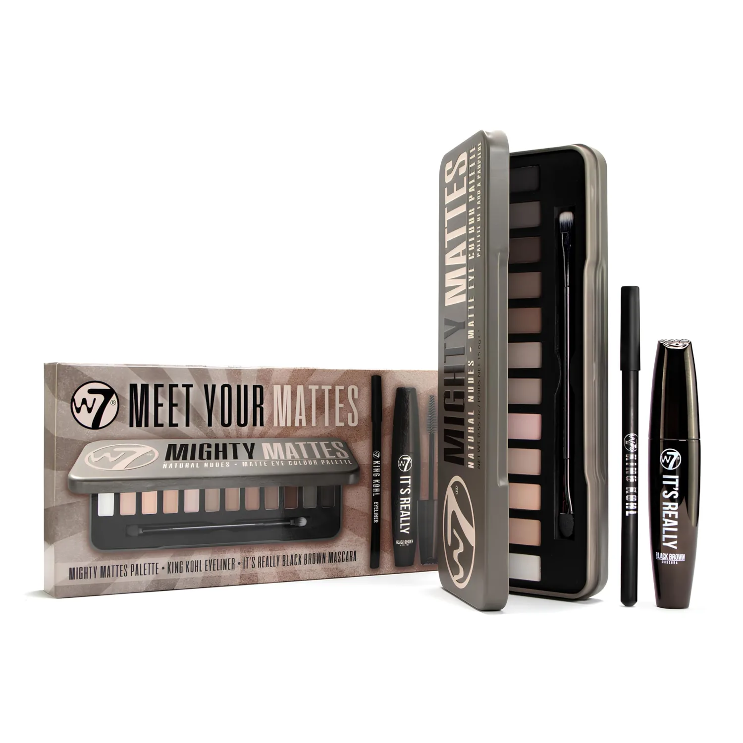 W7 - Meet Your Mattes Gift Set - Eyeshadow, Mascara & Eyeliner Makeup Kit - Perfect, Cruelty Free Makeup Gift Set