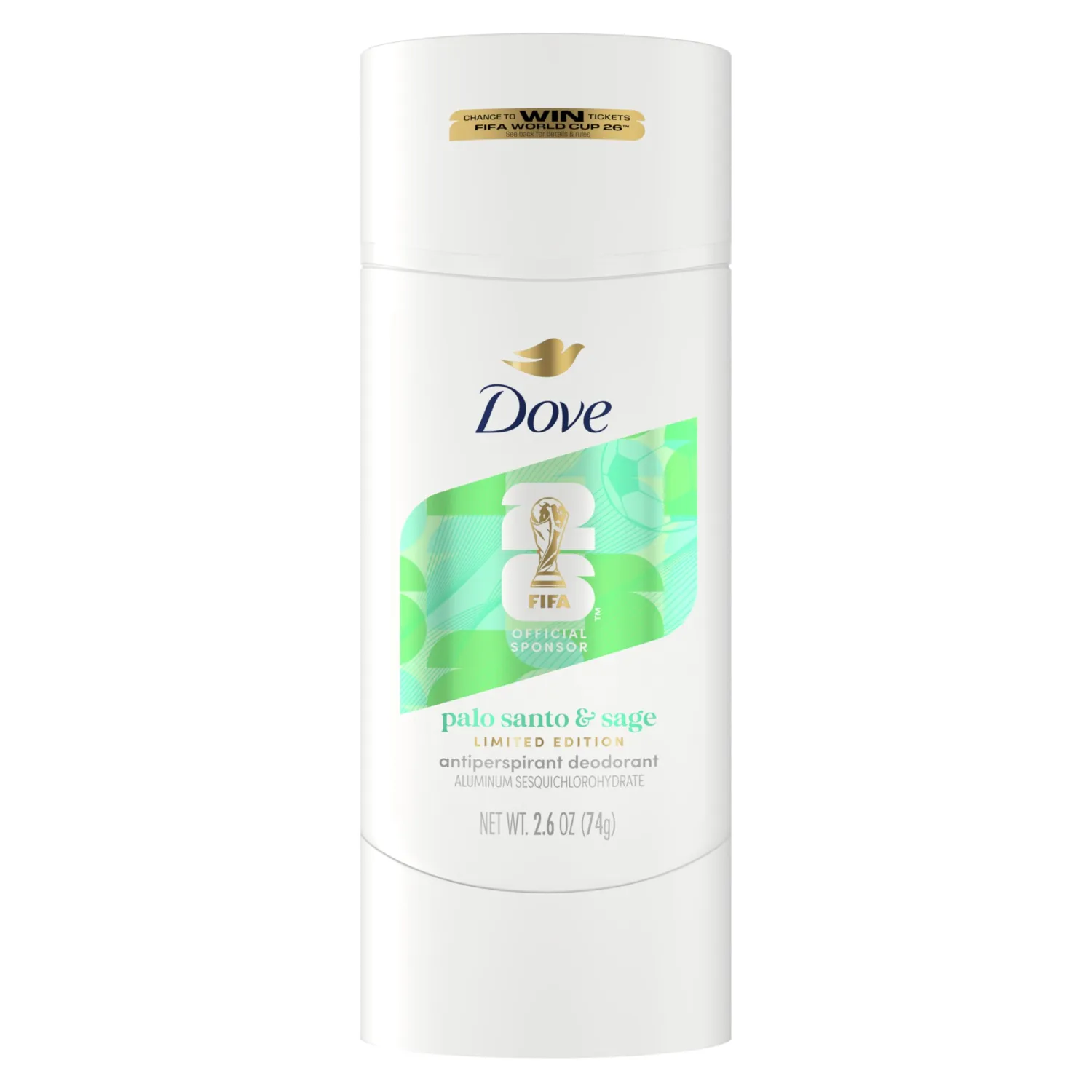 Dove Solid Stick Palo Santo & Sage for 72-Hour Sweat and Odor Protection Alcohol Free 2.6 oz