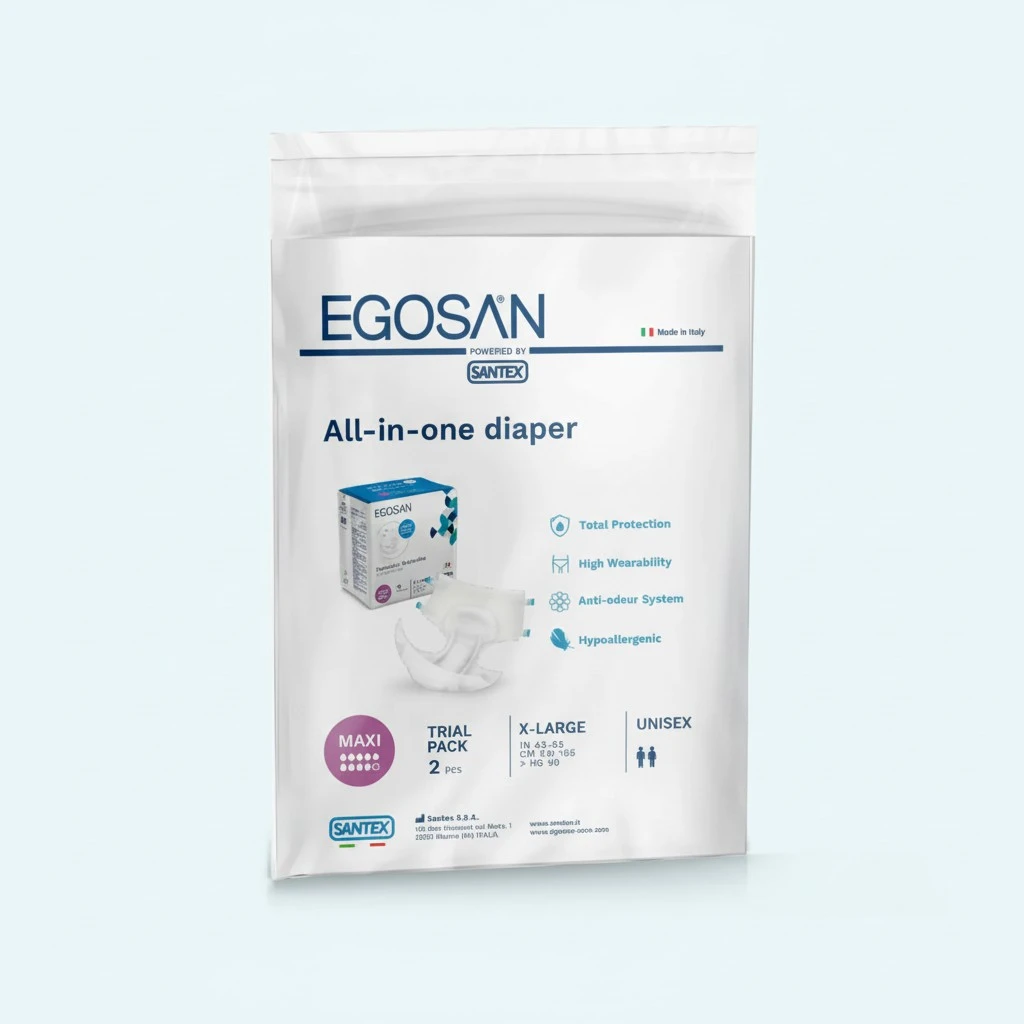 EGOSAN Maxi Incontinence Adult Diaper Brief Maximum Absorbency and Adjustable Tabs for Men and Women (Diapers, 2 Count (X-Large Sample))