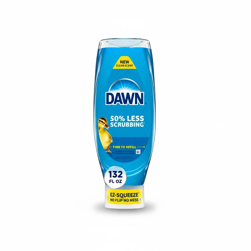 Dawn Ultra EZ-Squeeze Dish Soap Liquid, Dishwashing Liquid, Grease Removal, Upside Down Bottle, Original, 6x22 Fl Oz Bundle